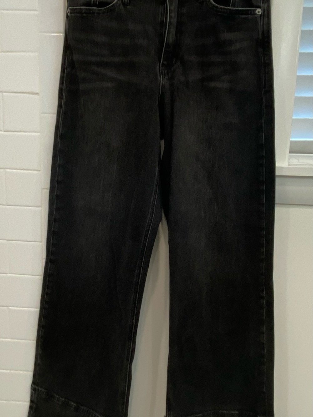 Dear John Denim Ladies Jeans Black Holly Straight Cuffed Size 27